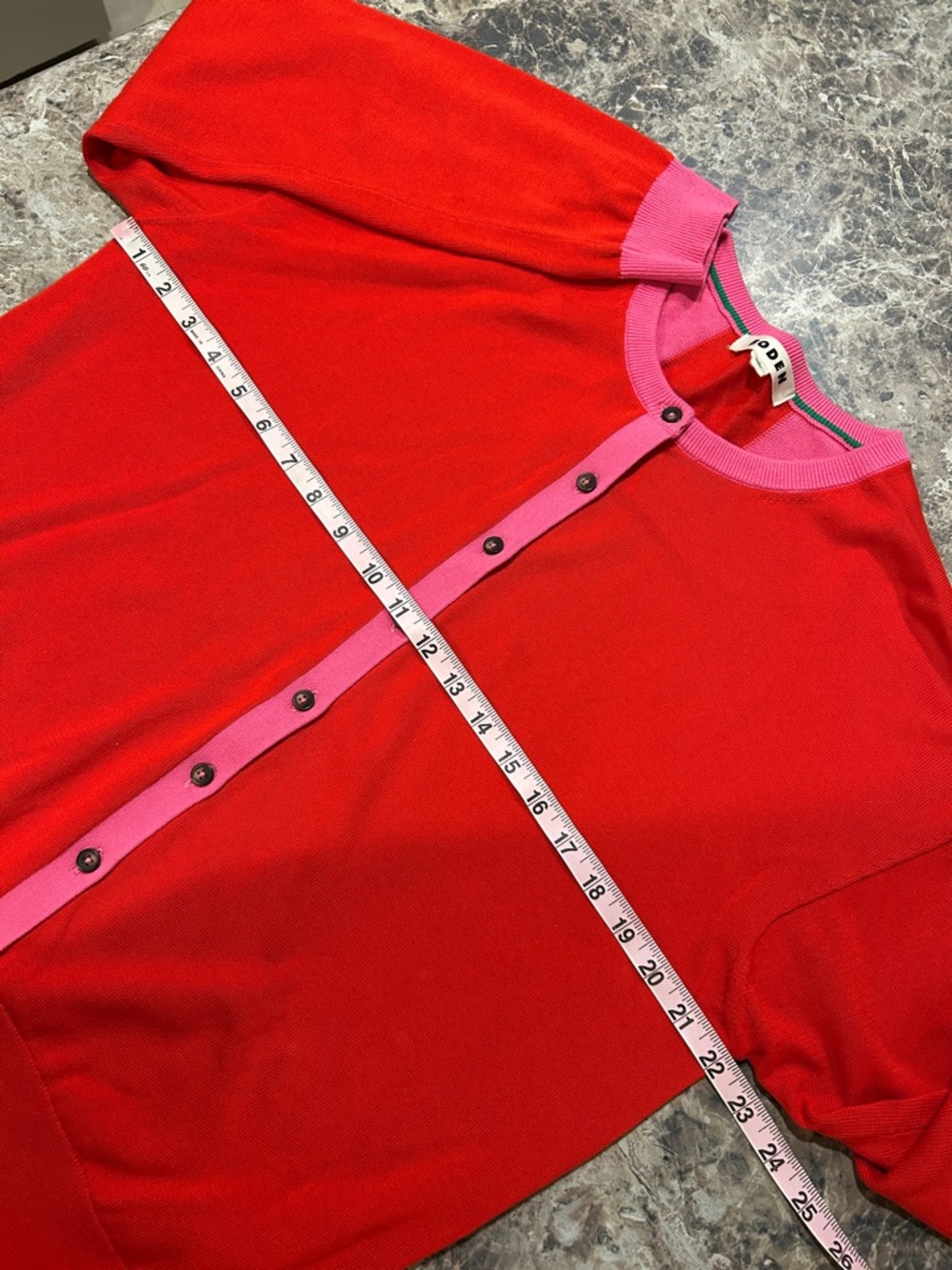 Boden Lara Relaxed Color Block Cotton Cardigan Sweater - Picture 7 of 9